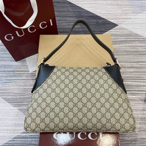 Gucci 815217 GG Emblem Medium Shoulder Bag Black - Default Title - View 2