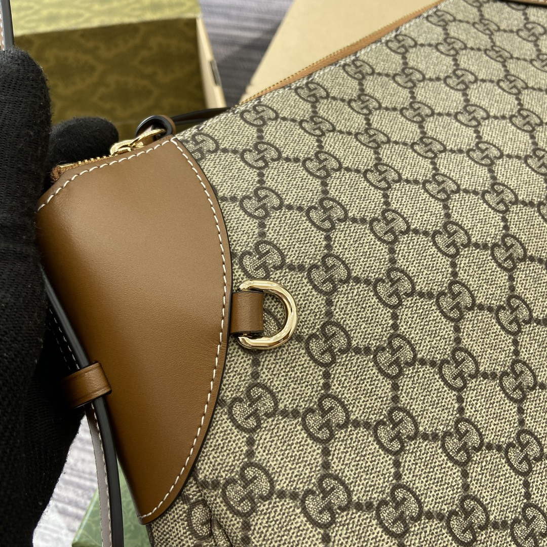 Gucci 815217 GG Emblem Medium Shoulder Bag Brown