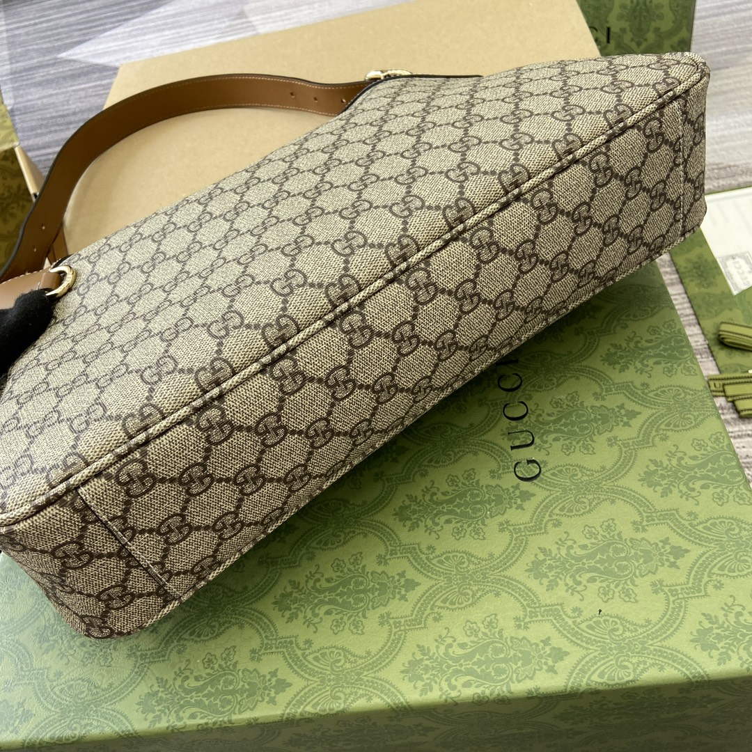 Gucci 815217 GG Emblem Medium Shoulder Bag Brown - Default Title - View 8