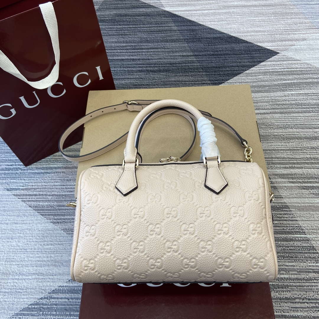 Gucci 815255 GG Emblem Small top handle bag Beige - Default Title - View 1
