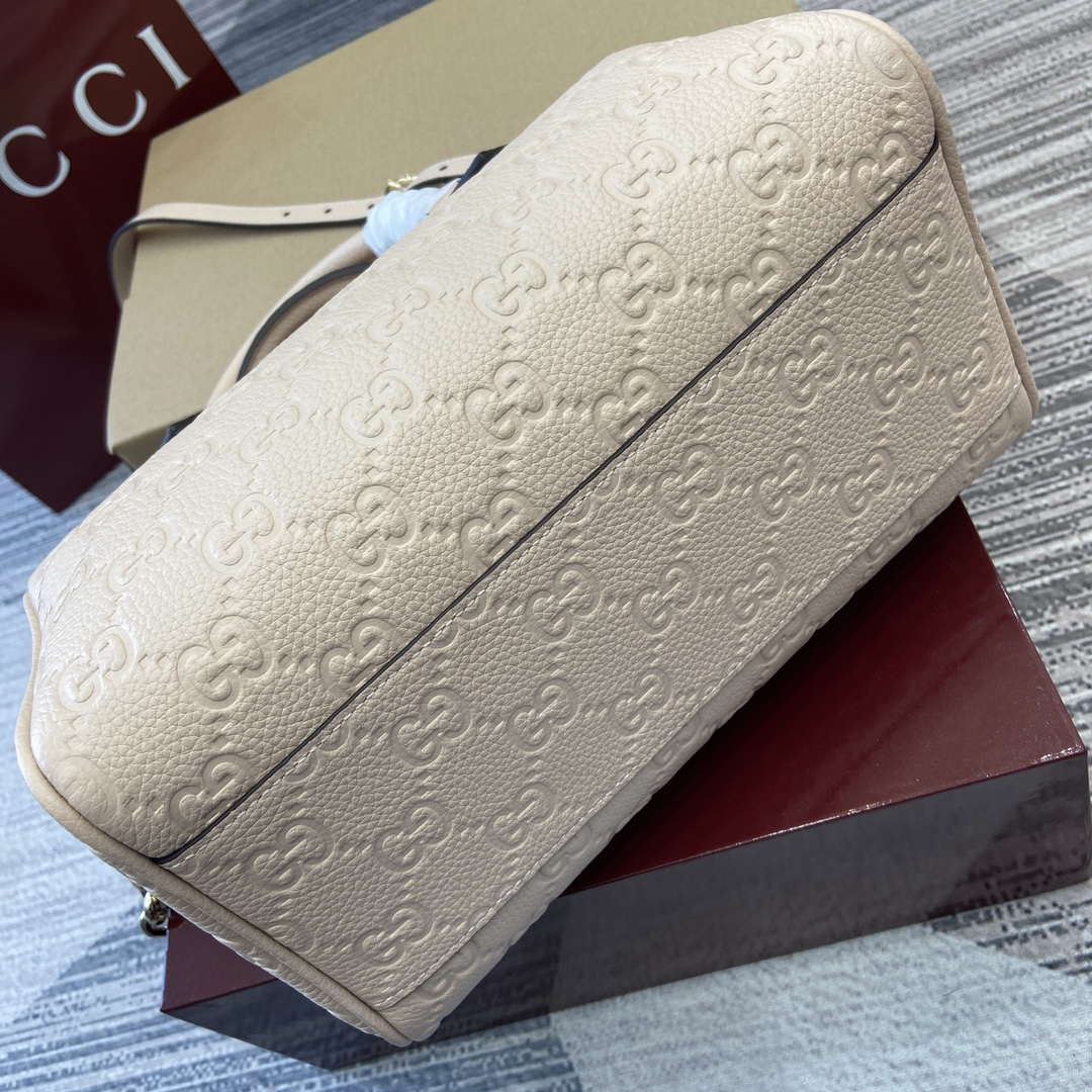 Gucci 815255 GG Emblem Small top handle bag Beige - Default Title - View 5
