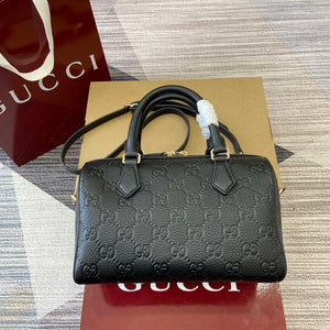 Gucci 815255 GG Emblem Small Top Handle Bag Black - Default Title - View 2