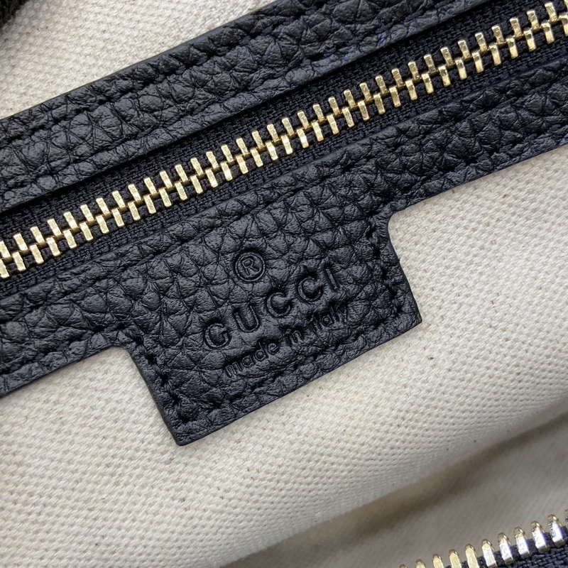 Gucci 815255 GG Emblem Small Top Handle Bag Black