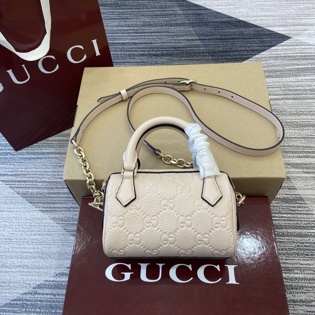 Gucci 815256 GG Emblem super mini top handle bag Beige - Default Title - View 2