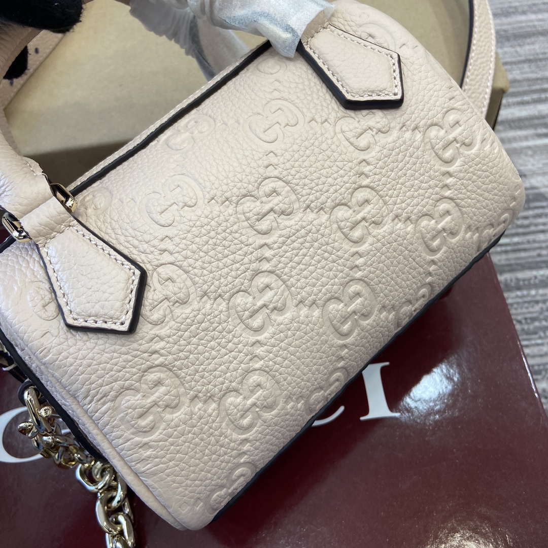 Gucci 815256 GG Emblem super mini top handle bag Beige - Default Title - View 7