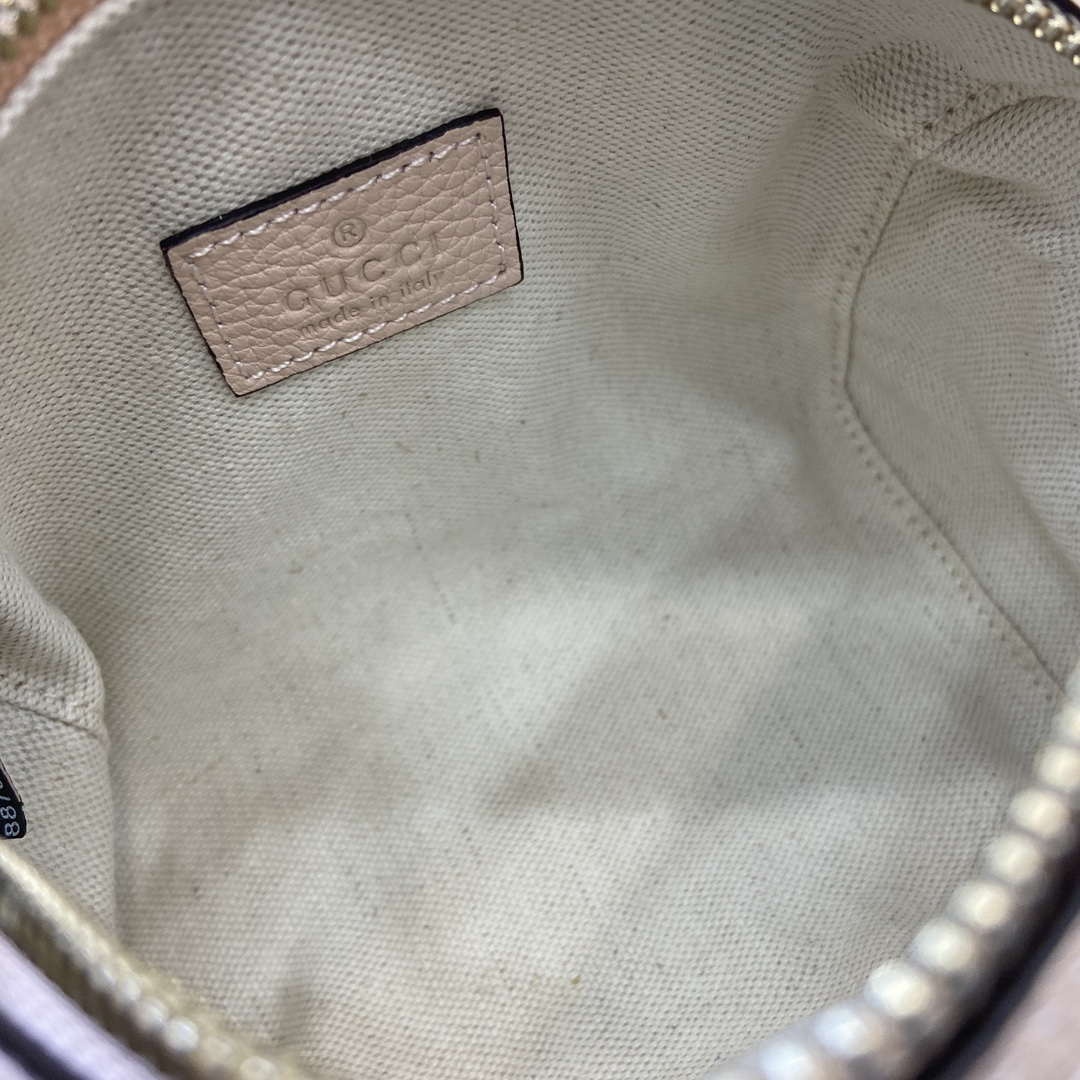 Gucci 815256 GG Emblem super mini top handle bag Beige