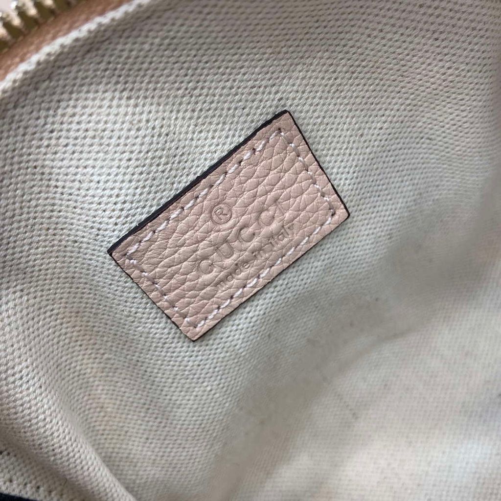 Gucci 815256 GG Emblem super mini top handle bag Beige