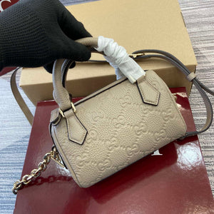 Gucci 815256 GG Emblem super mini top handle bag Apricot - Default Title - View 5
