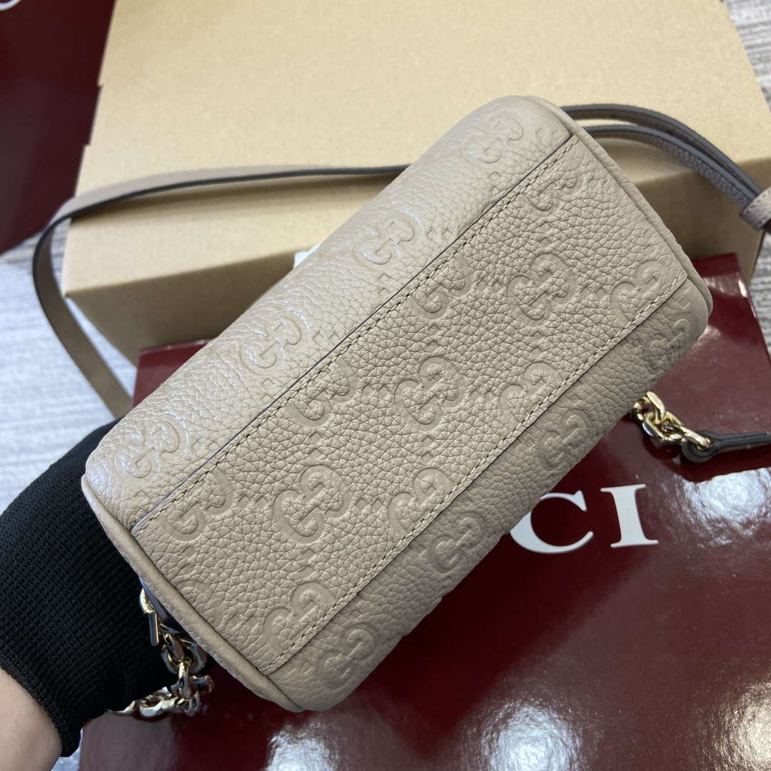 Gucci 815256 GG Emblem super mini top handle bag Apricot - Default Title - View 7