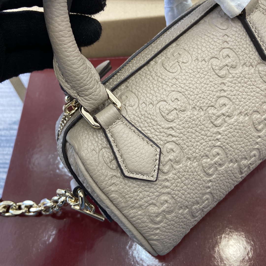 Gucci 815256 GG Emblem super mini top handle bag Apricot - Default Title - View 8