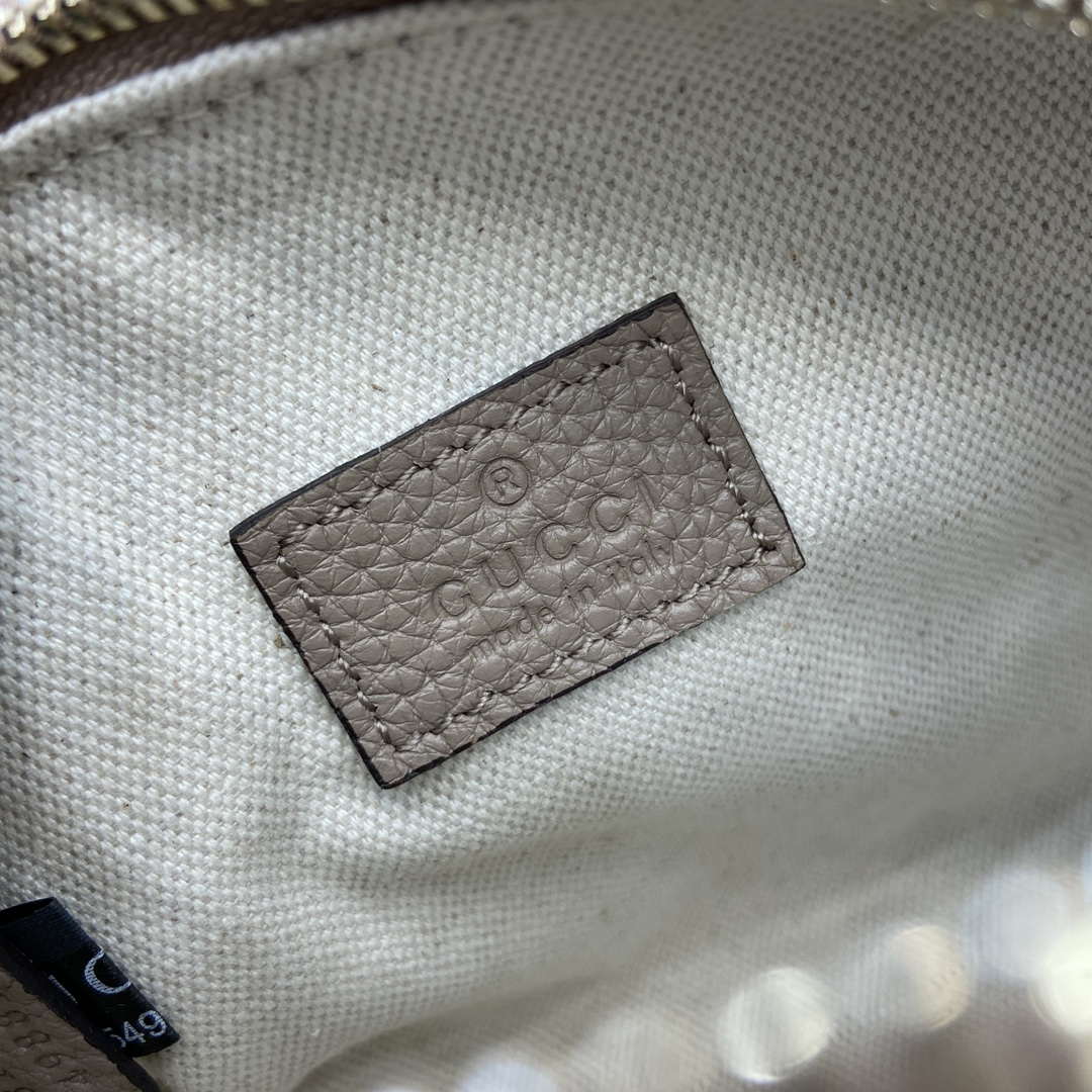 Gucci 815256 GG Emblem super mini top handle bag Apricot