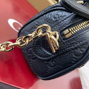 Gucci 815256 GG Emblem Super Mini Top Handle Bag Black - Default Title - View 11