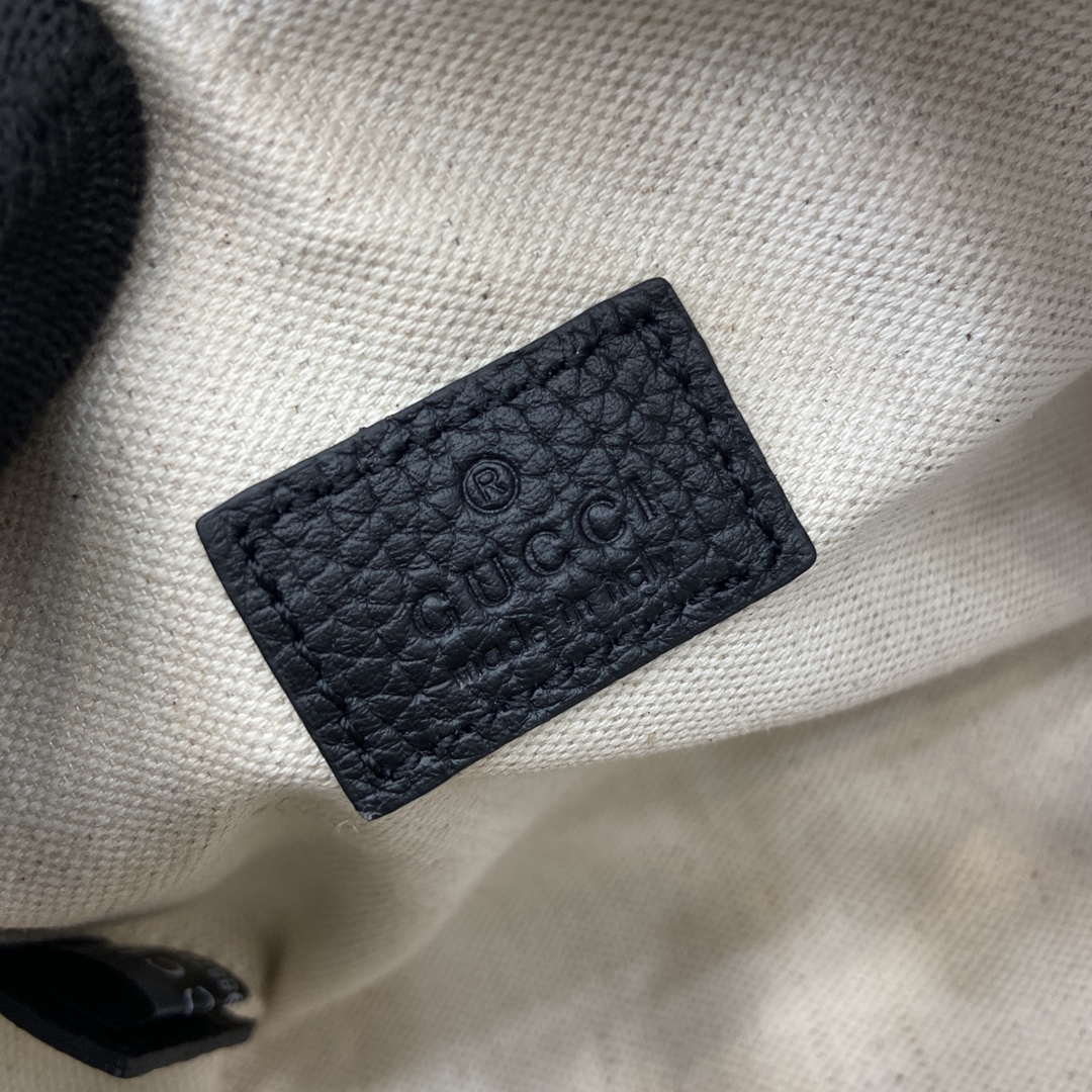 Gucci 815256 GG Emblem Super Mini Top Handle Bag Black