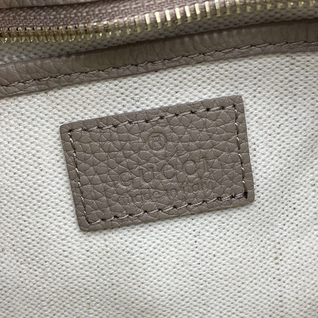 Gucci 815263 GG Emblem Small Shoulder Bag Apricot