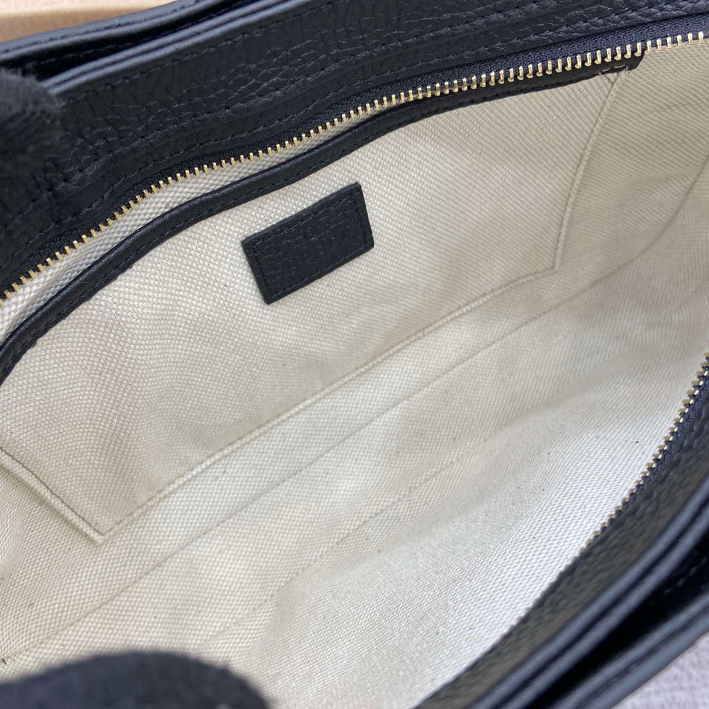 Gucci 815263 GG Emblem Small Shoulder Bag Black