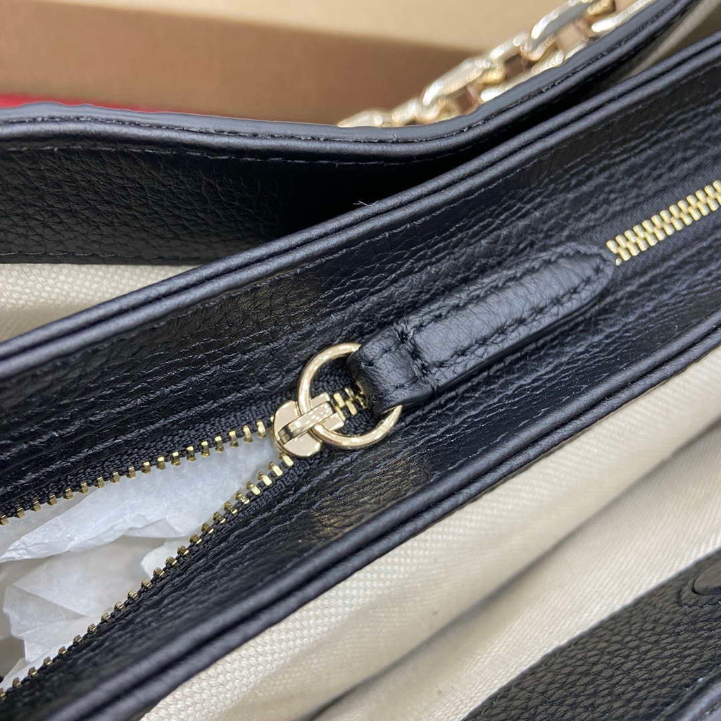 Gucci 815263 GG Emblem Small Shoulder Bag Black