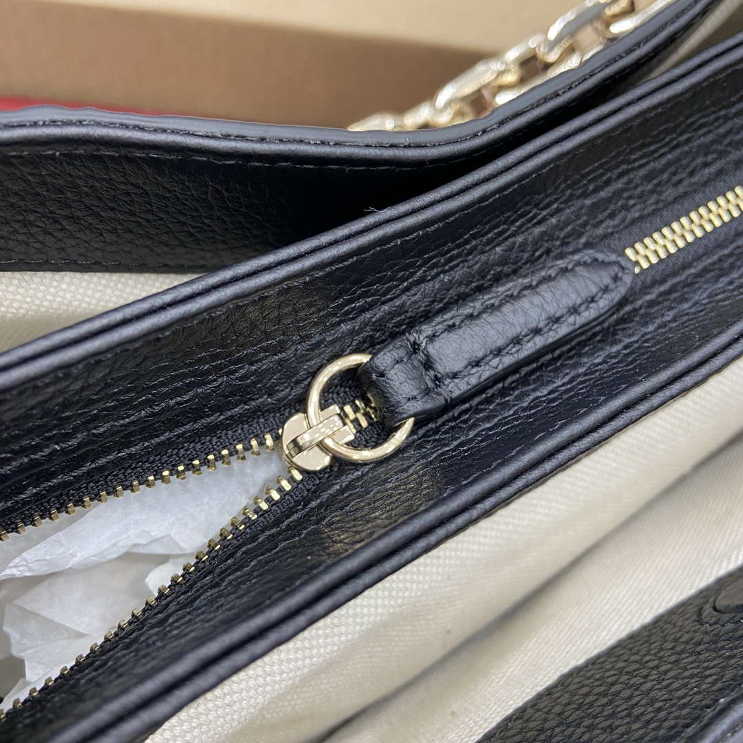 Gucci 815263 GG Emblem Small Shoulder Bag Black