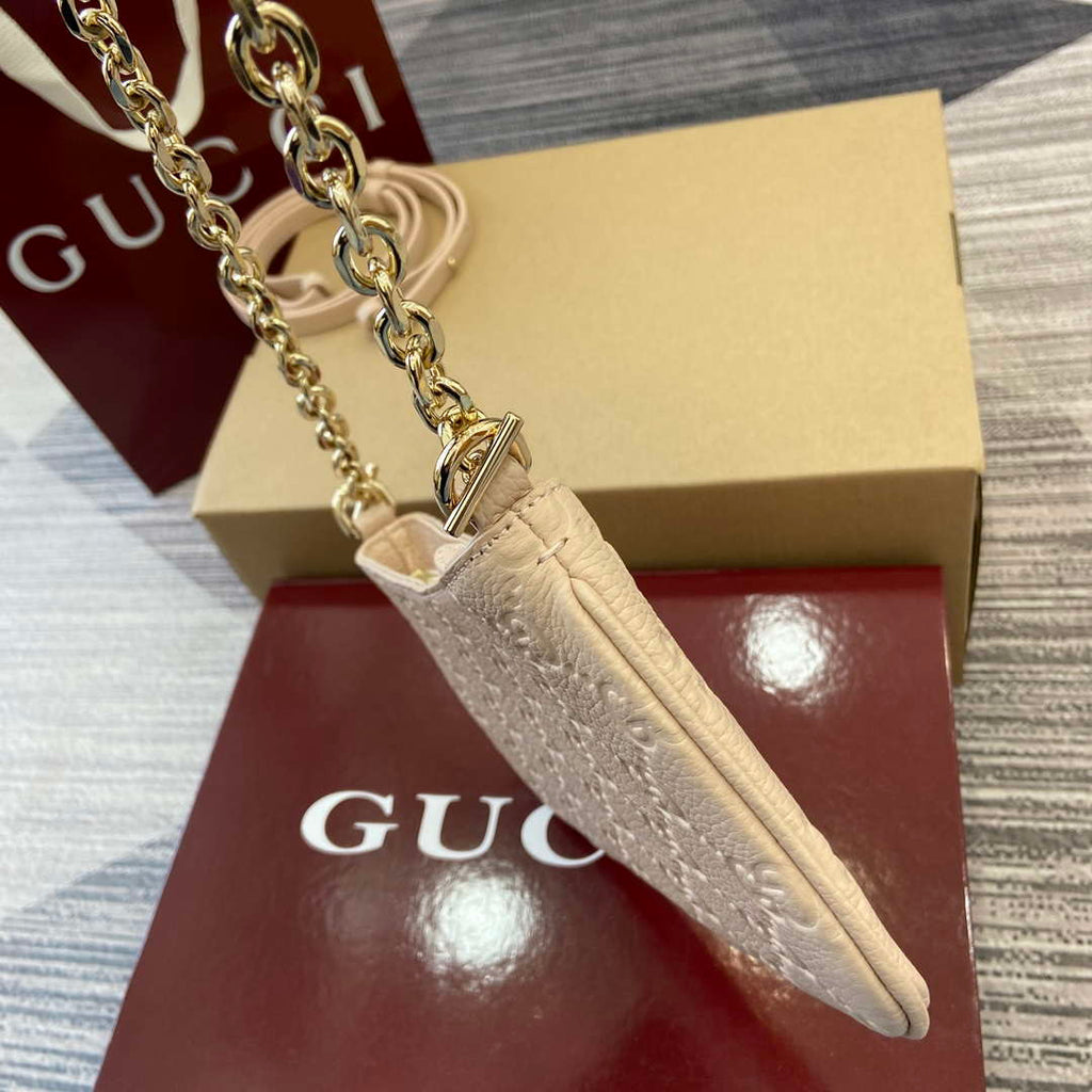 Gucci 815278 GG Emblem super mini bag Beige