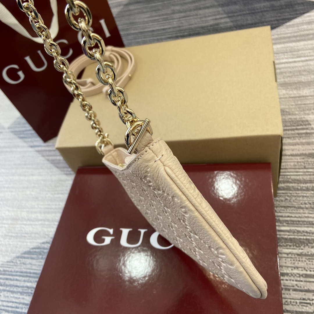 Gucci 815278 GG Emblem super mini bag Beige