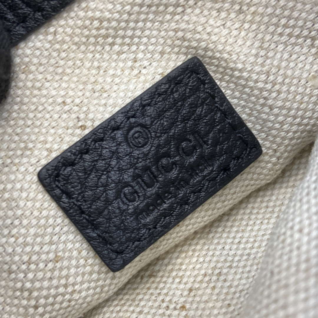 Gucci 815278 GG Emblem Super Mini Bag Black