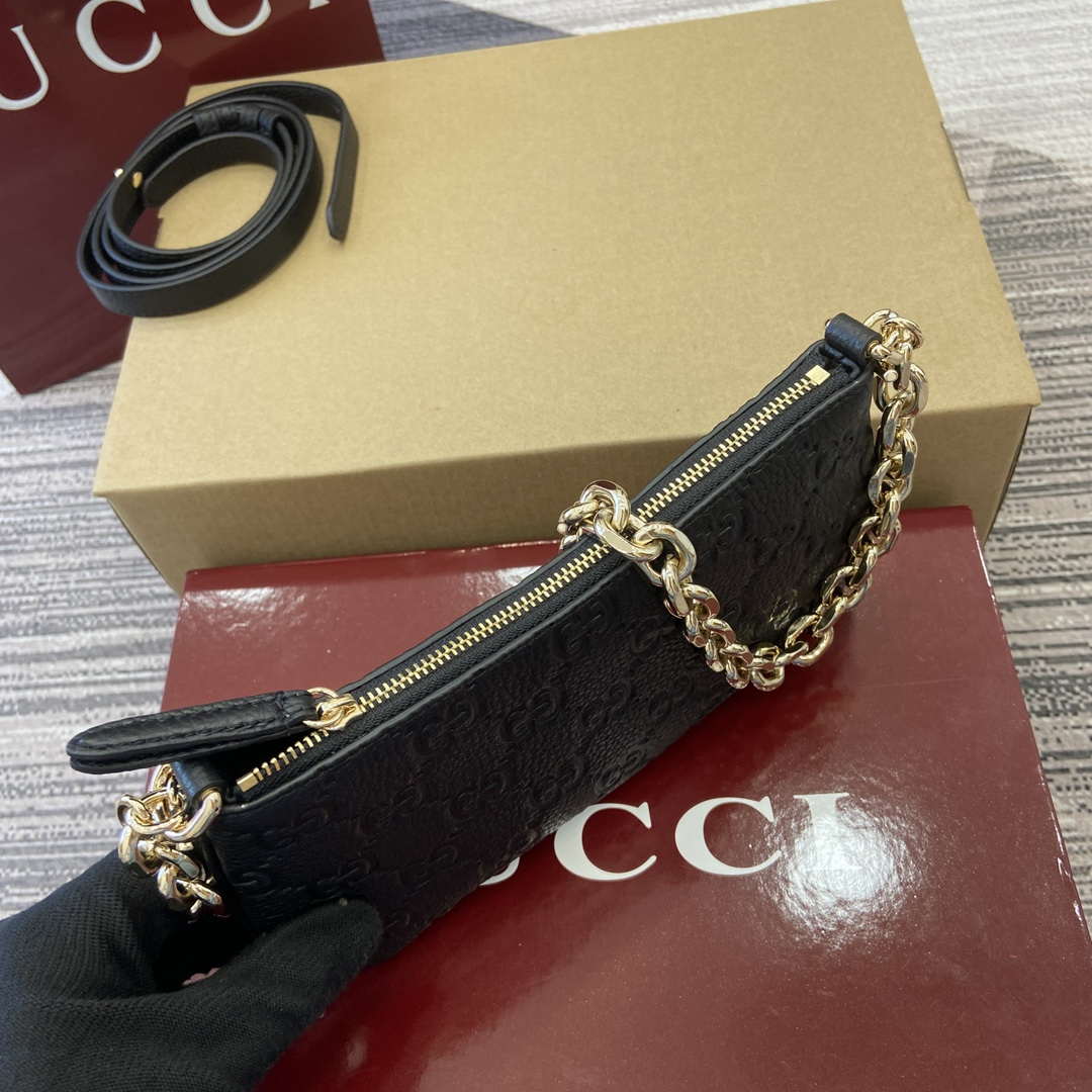Gucci 815278 GG Emblem Super Mini Bag Black - Default Title - View 4