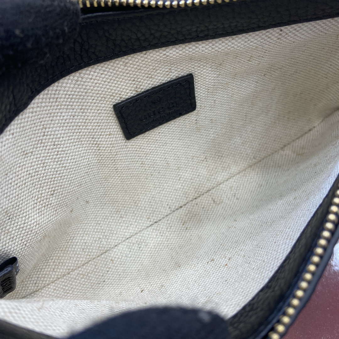 Gucci 815278 GG Emblem Super Mini Bag Black
