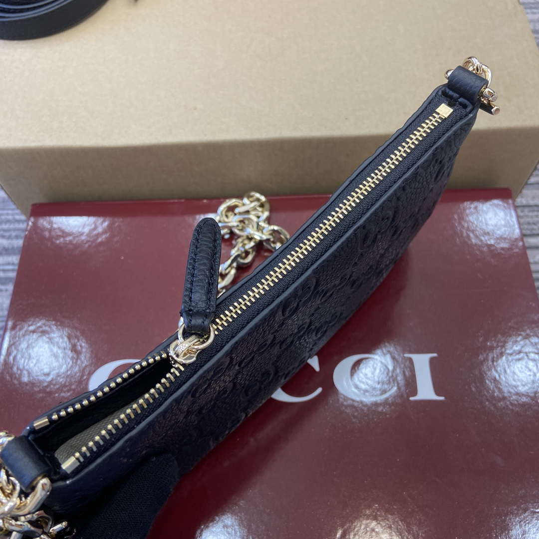 Gucci 815278 GG Emblem Super Mini Bag Black