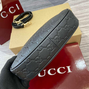 Gucci 815409 GG Emblem Small Shoulder Bag Black - Default Title - View 7