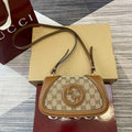 Gucci 815700 Gucci Blondie mini shoulder bag Beige dark brown canvas