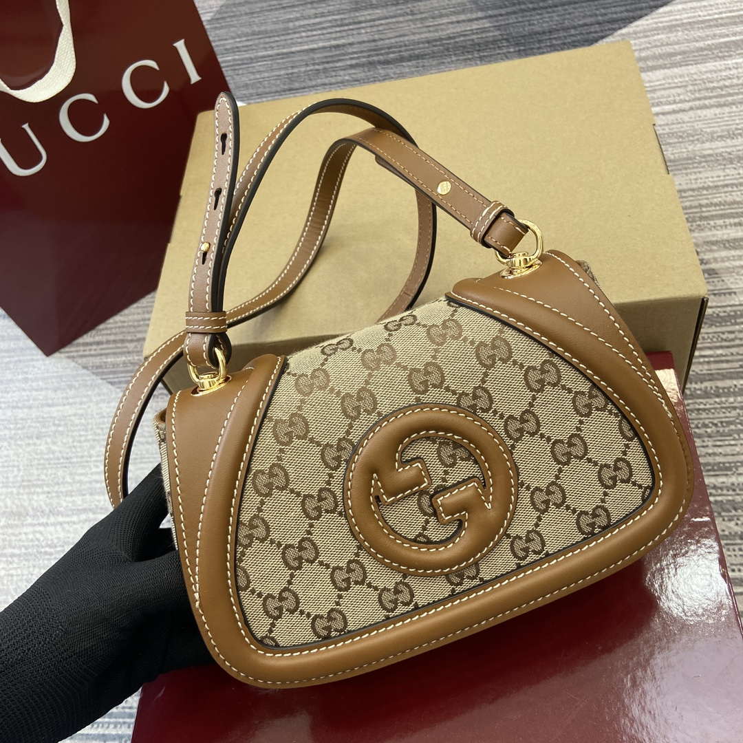 Gucci 815700 Gucci Blondie mini shoulder bag Beige dark brown canvas - Default Title - View 5