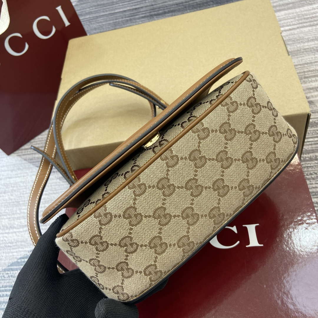 Gucci 815700 Gucci Blondie mini shoulder bag Beige dark brown canvas - Default Title - View 9