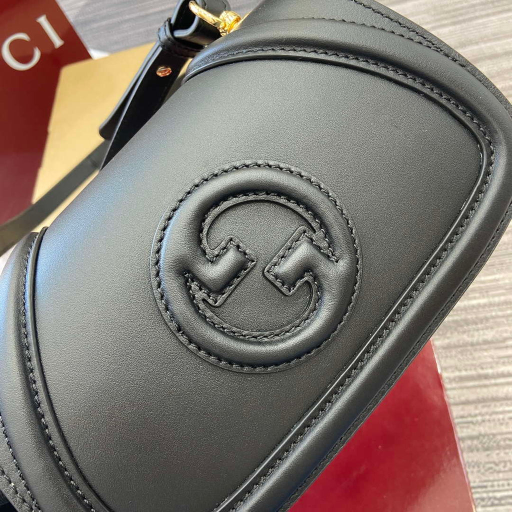 Gucci 815700 Gucci Blondie mini shoulder bag Black Leather
