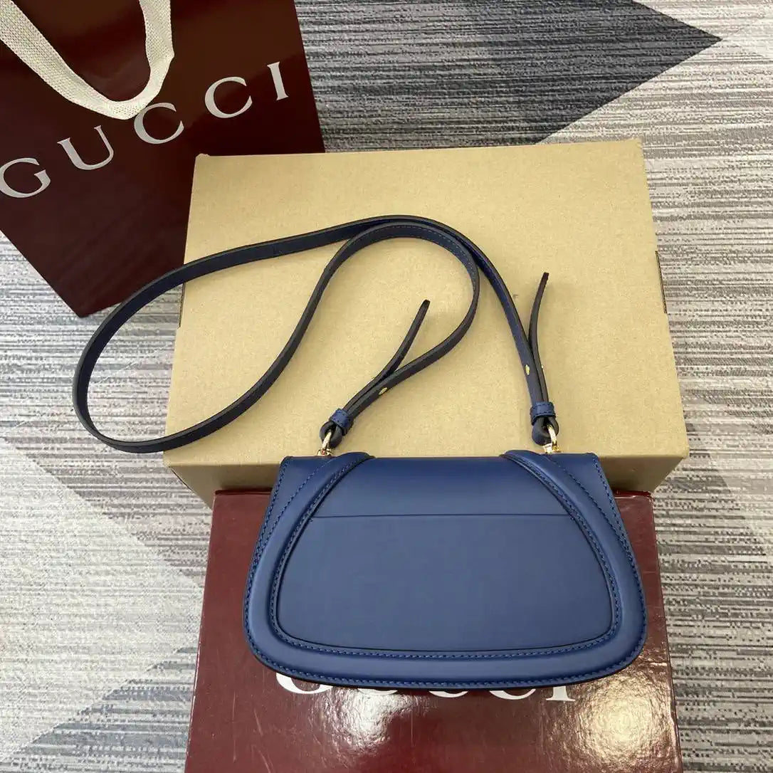 Gucci 815700 Gucci Blondie mini shoulder bag Blue Leather