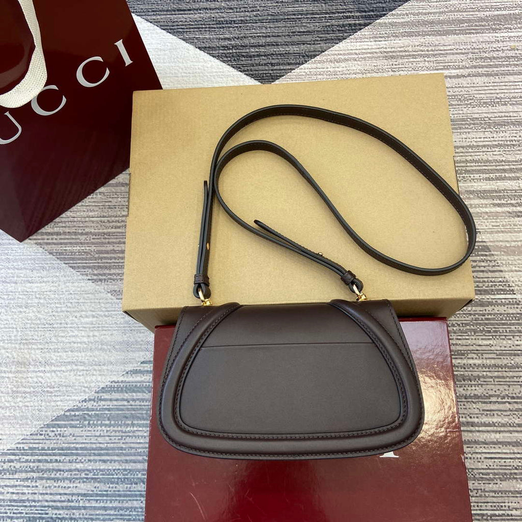 Gucci 815700 Gucci Blondie mini shoulder bag Dark brown Leather