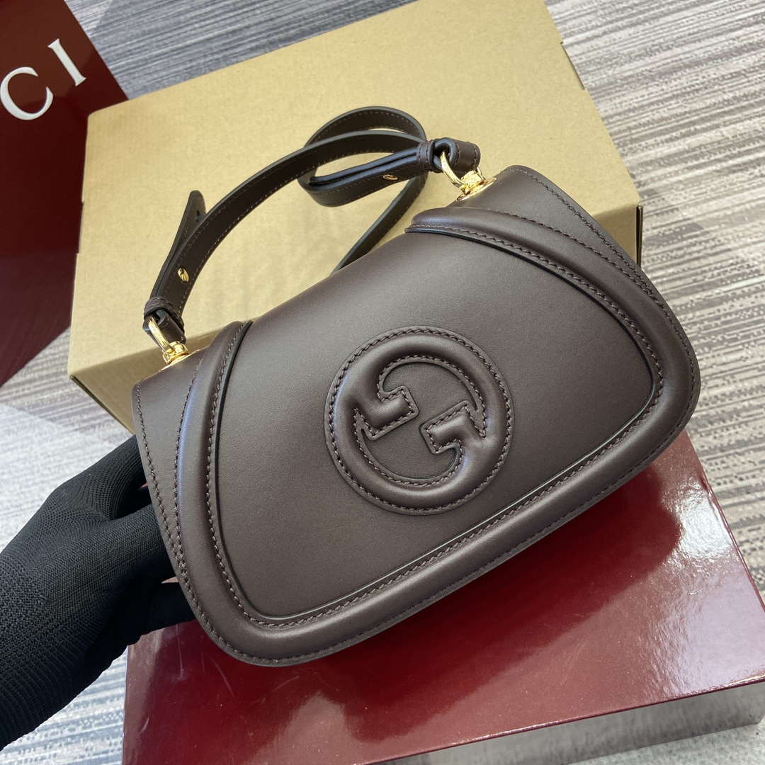Gucci 815700 Gucci Blondie mini shoulder bag Dark brown Leather - Default Title - View 1