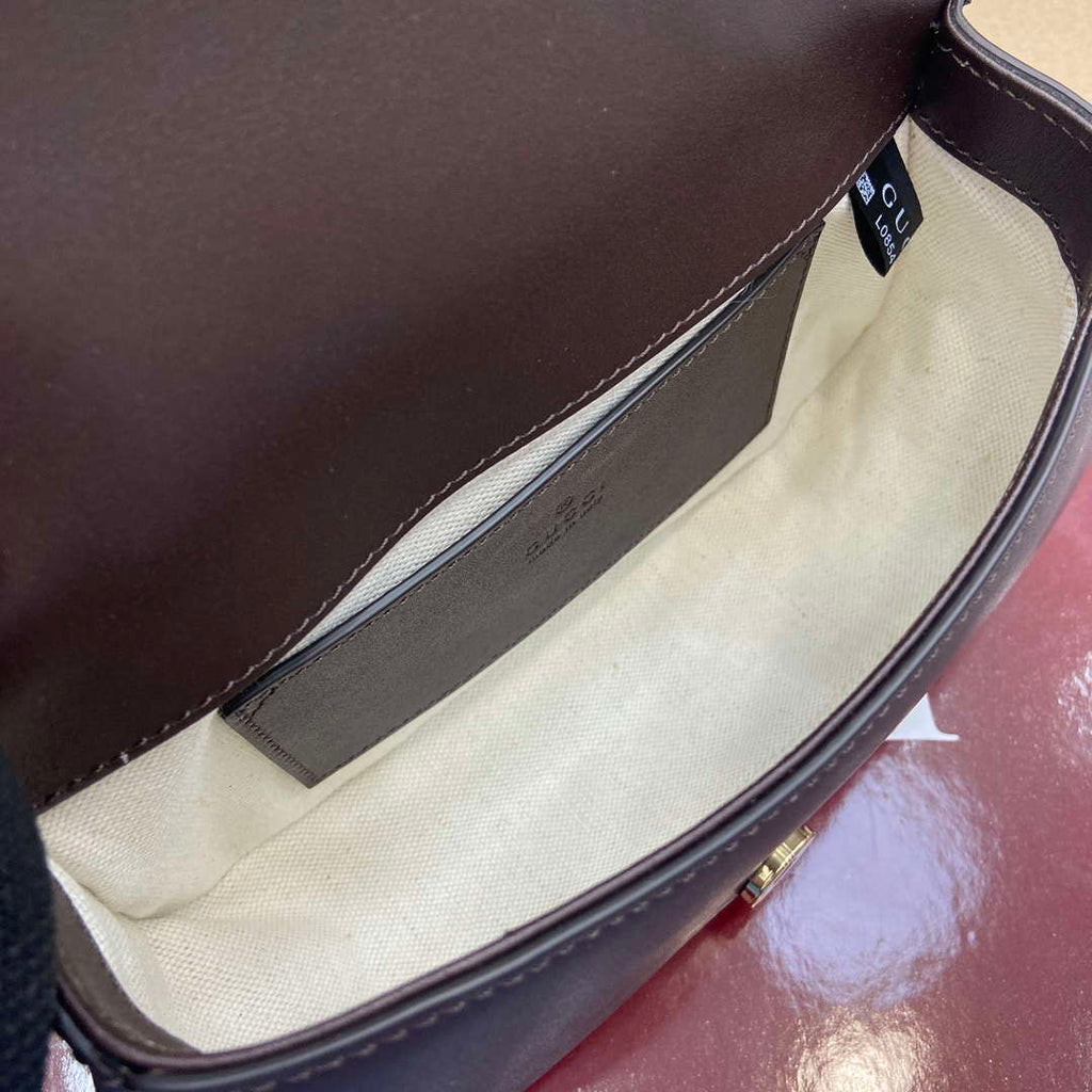 Gucci 815700 Gucci Blondie mini shoulder bag Dark brown Leather