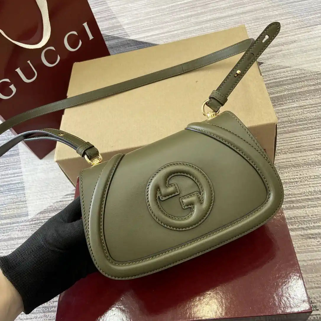 Gucci 815700 Gucci Blondie mini shoulder bag Green Leather