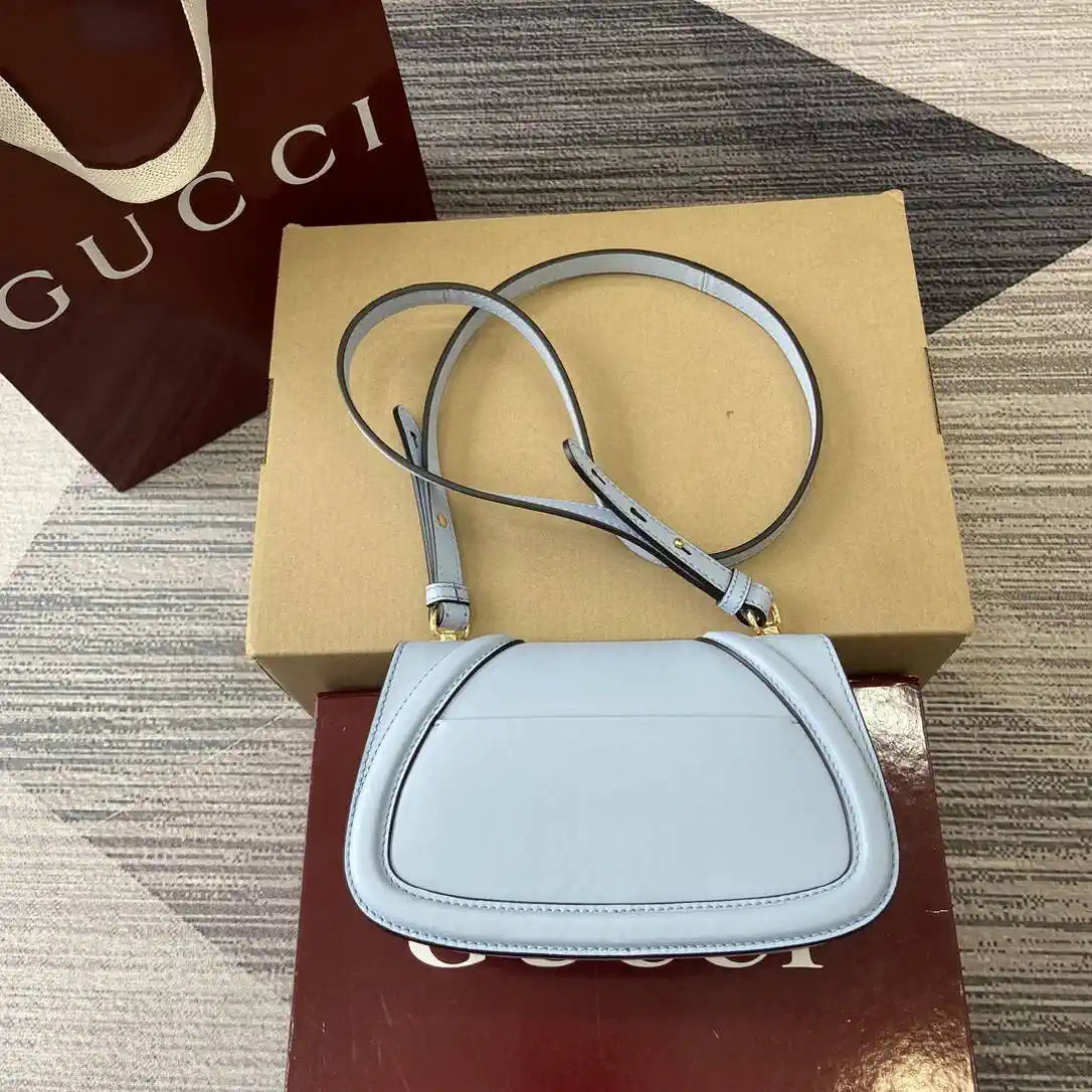 Gucci 815700 Gucci Blondie mini shoulder bag Lake Blue Leather