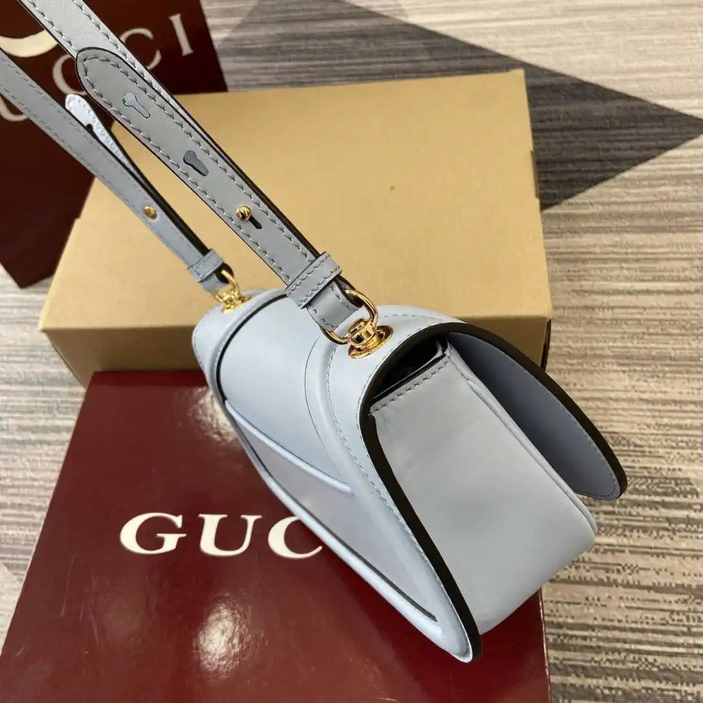 Gucci 815700 Gucci Blondie mini shoulder bag Lake Blue Leather