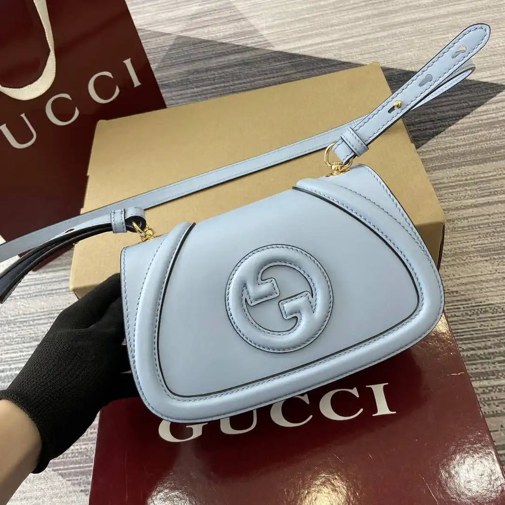 Gucci 815700 Gucci Blondie mini shoulder bag Lake Blue Leather