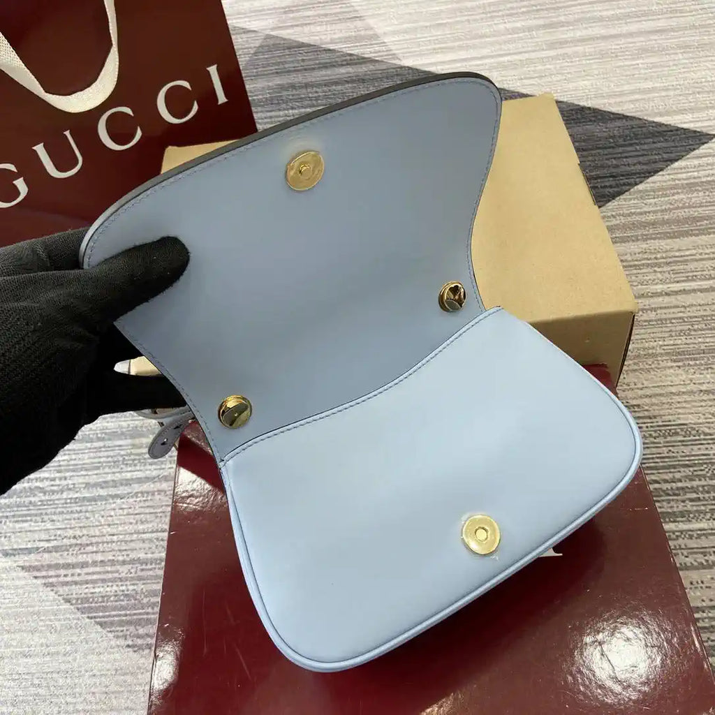 Gucci 815700 Gucci Blondie mini shoulder bag Lake Blue Leather