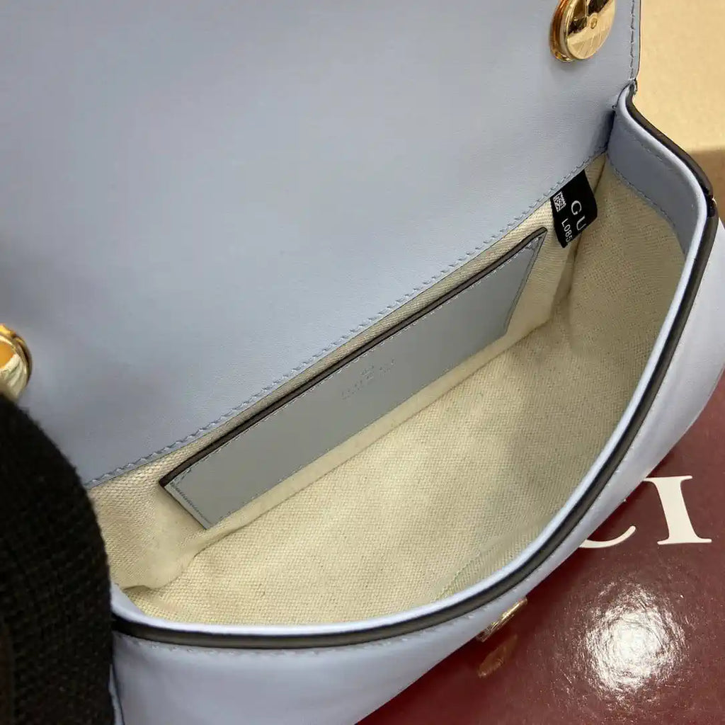 Gucci 815700 Gucci Blondie mini shoulder bag Lake Blue Leather