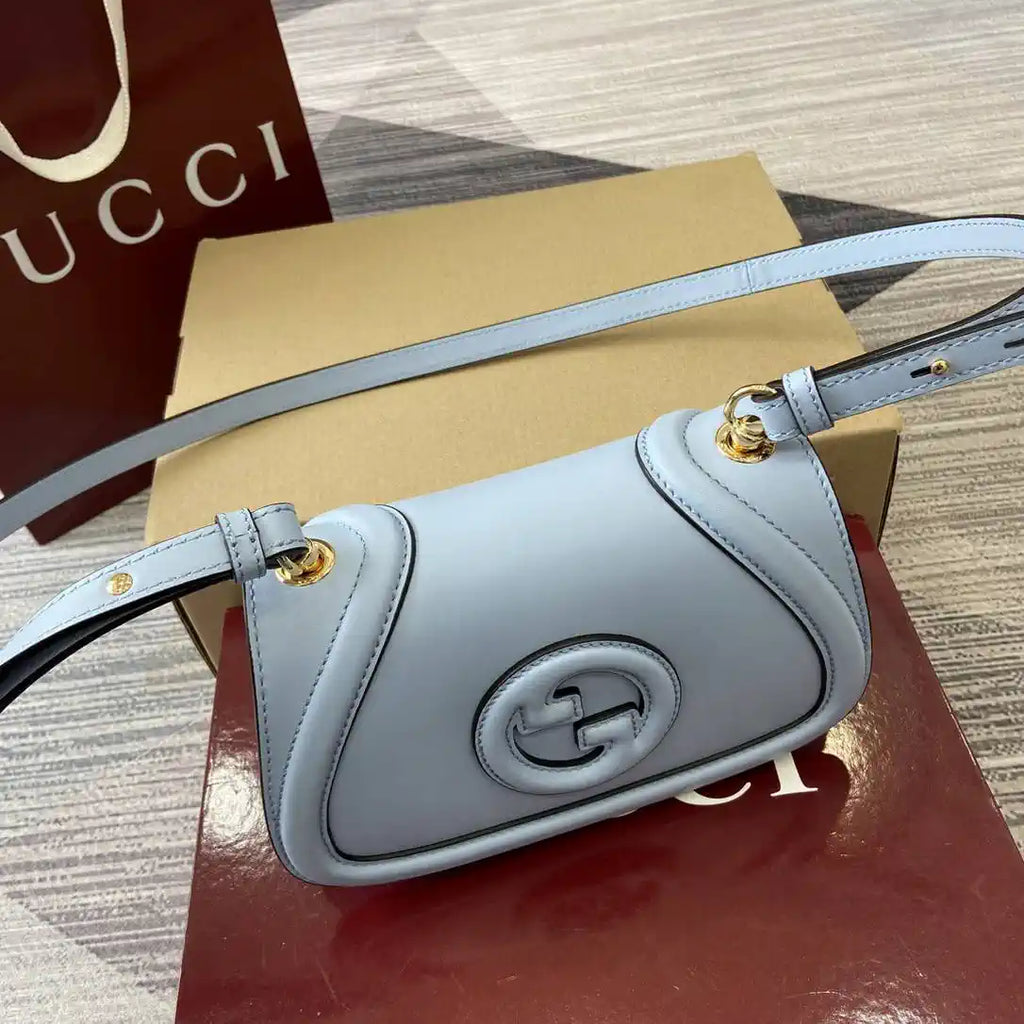 Gucci 815700 Gucci Blondie mini shoulder bag Lake Blue Leather