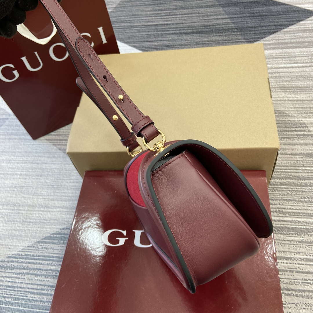 Gucci 815700 Gucci Blondie mini shoulder bag Suede leather Wine Red - Default Title - View 3