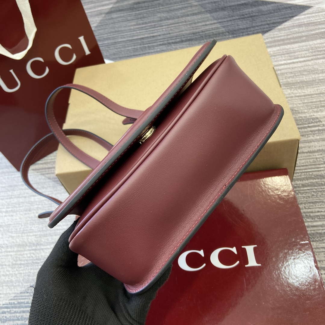 Gucci 815700 Gucci Blondie mini shoulder bag Suede leather Wine Red