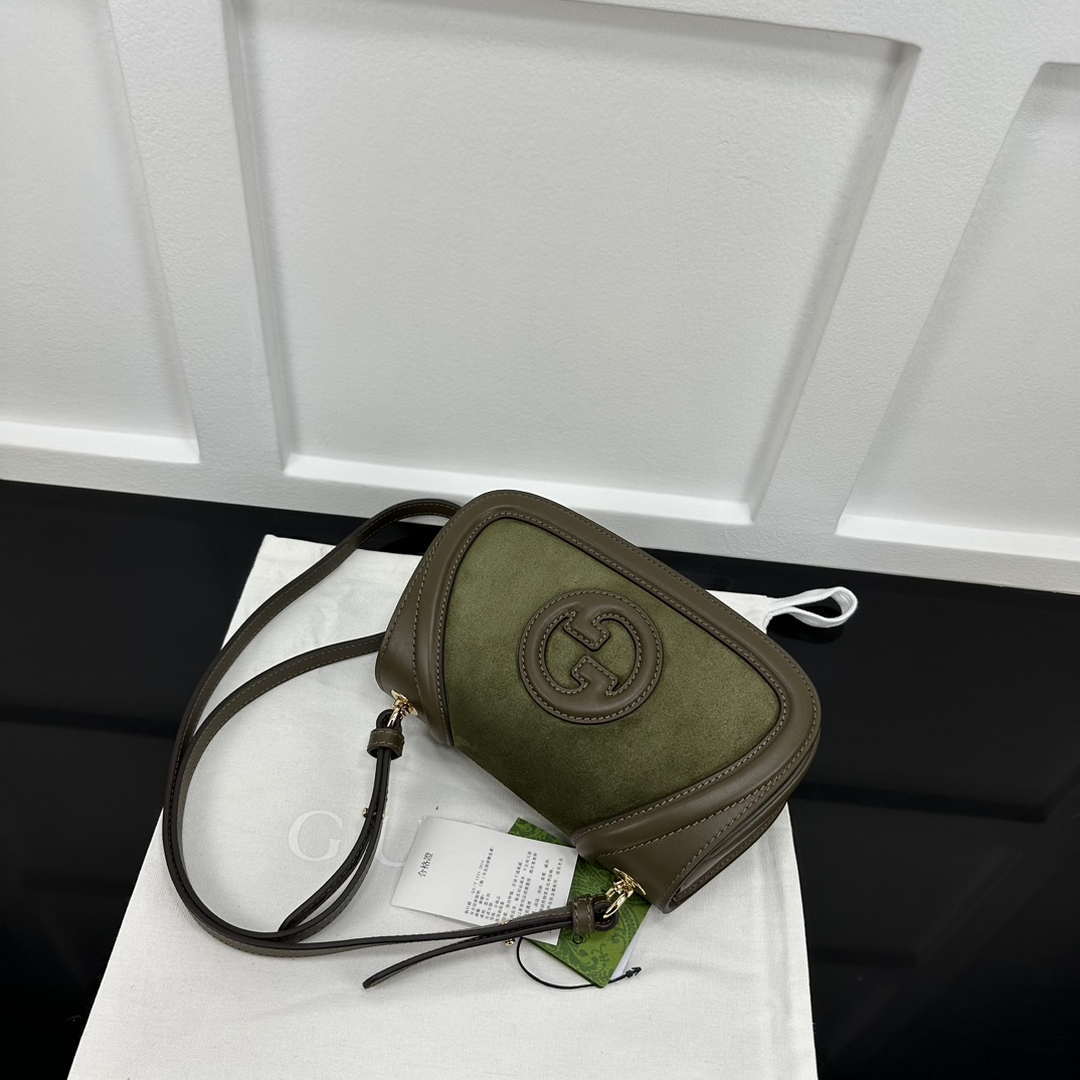 Gucci 815700 Gucci Blondie mini shoulder bag Suede leather Green - Default Title - View 4