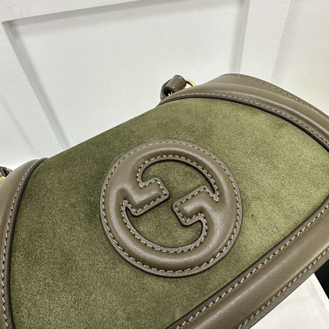 Gucci 815700 Gucci Blondie mini shoulder bag Suede leather Green - Default Title - View 6