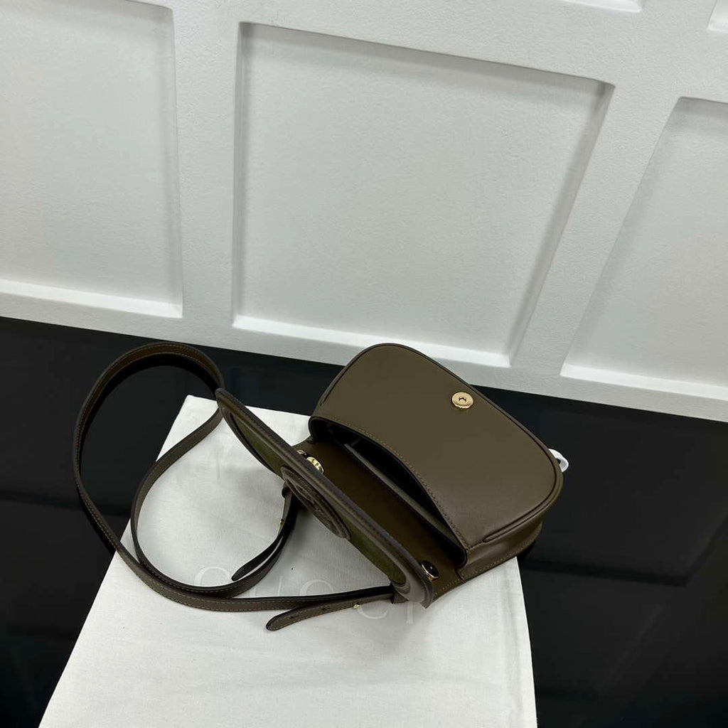 Gucci 815700 Gucci Blondie mini shoulder bag Suede leather Green