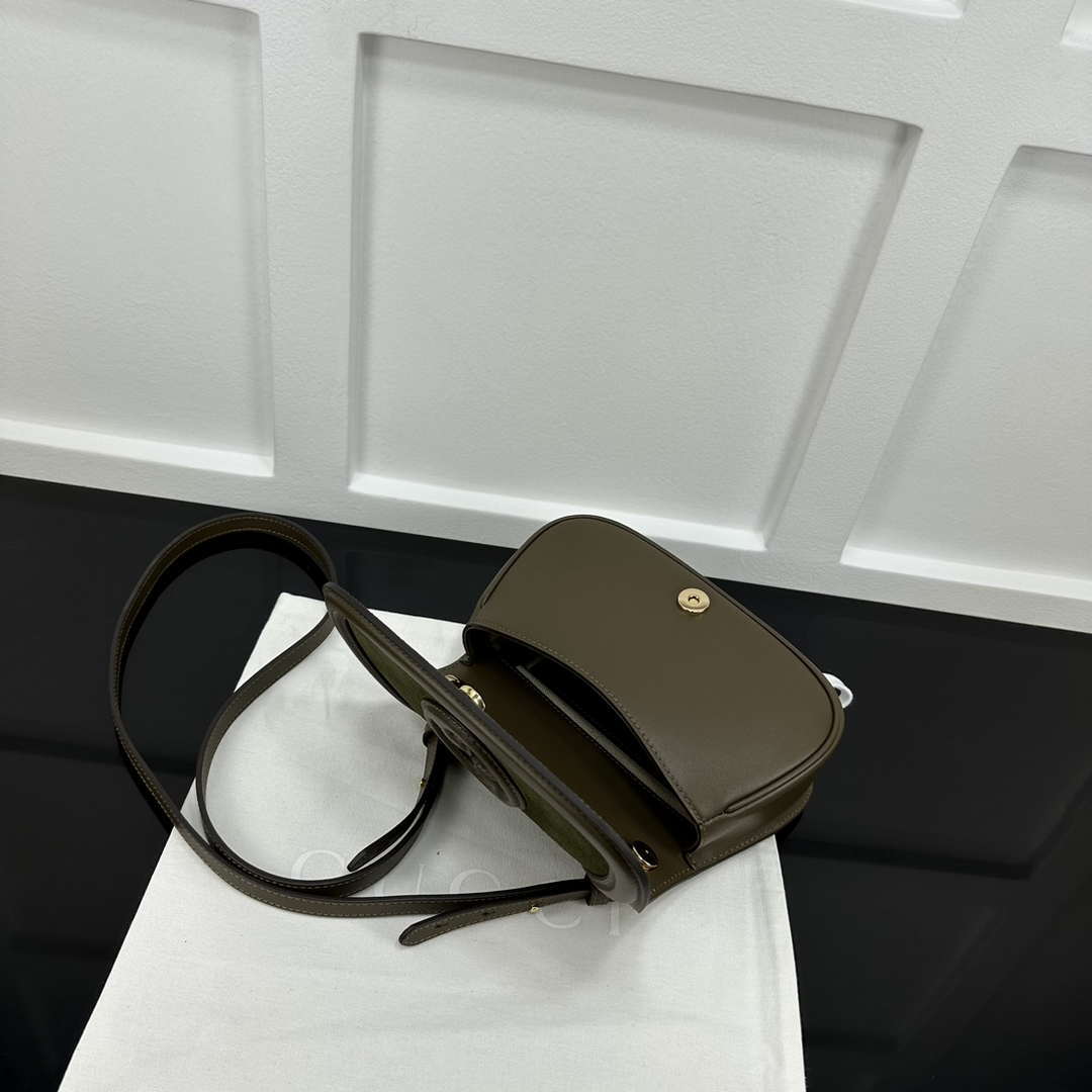 Gucci 815700 Gucci Blondie mini shoulder bag Suede leather Green