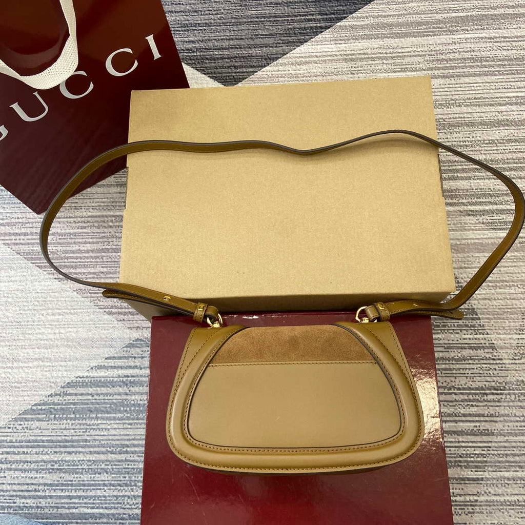 Gucci 815700 Gucci Blondie mini shoulder bag Suede leather Brown
